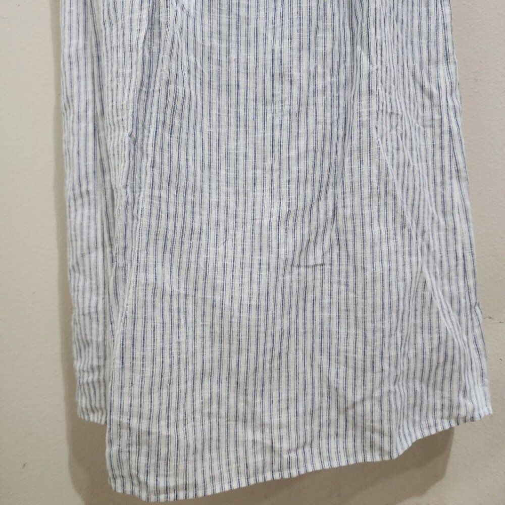 Tory Burch Women's XS Striped Tassel Midi Caftan MSRP $328 Dress In Ivory Blue - Picture 8 of 14